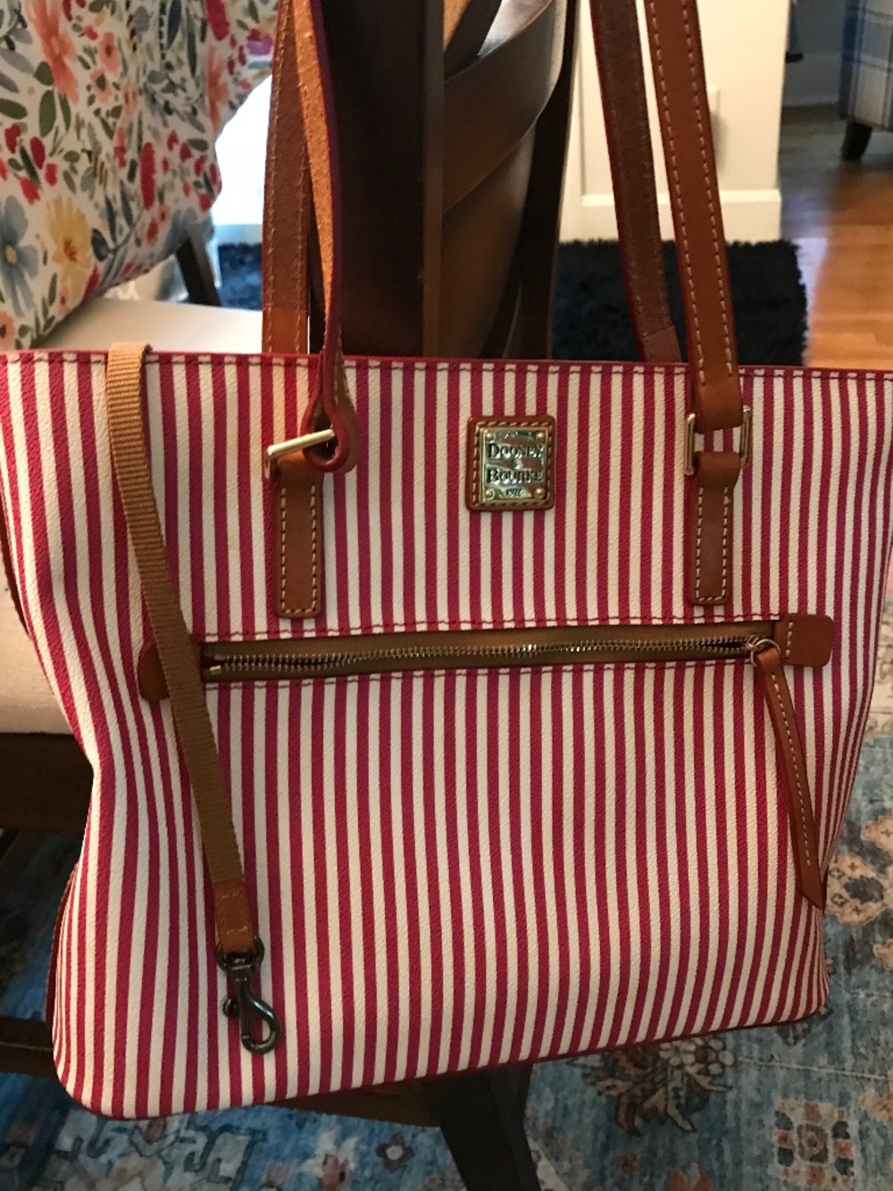 Dooney & Bourke stripe leather tote